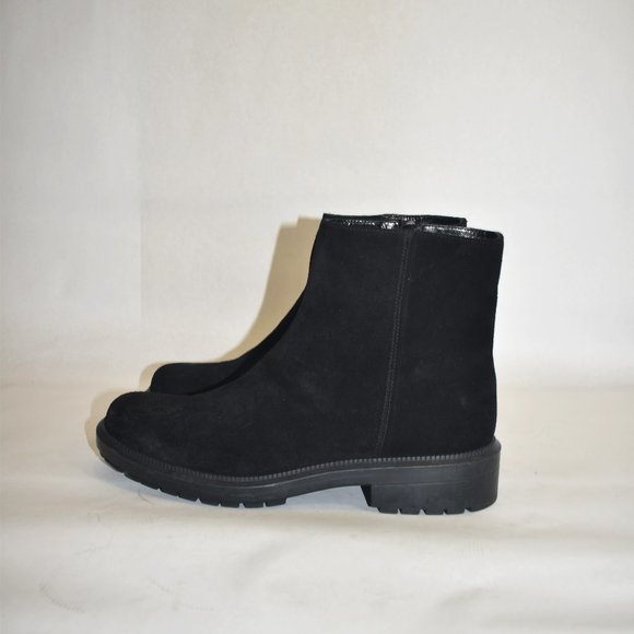 Aquatalia Lauriston weatherproof bootie LUGGED MOTO SUEDE BLACK 8.5 (P5) - Picture 6 of 9